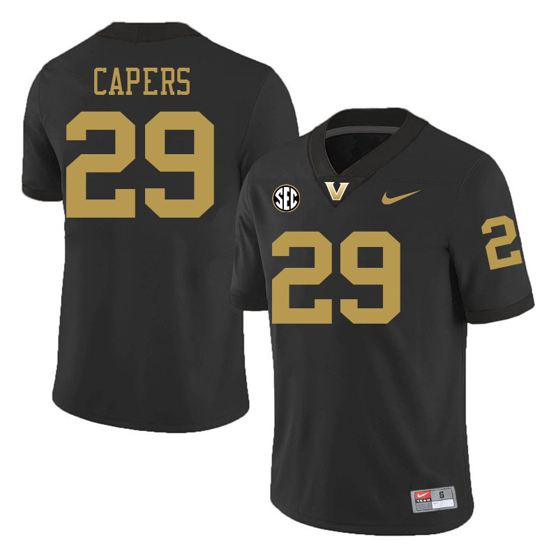 Miles Capers Jersey,Vanderbilt Commodores #29 Miles Capers Football Jersey,Uniforms-Black 2024